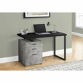 Daphnes Dinnette 48 in. Left & Right Metal Computer Desk Black Concrete - Black DA3067089